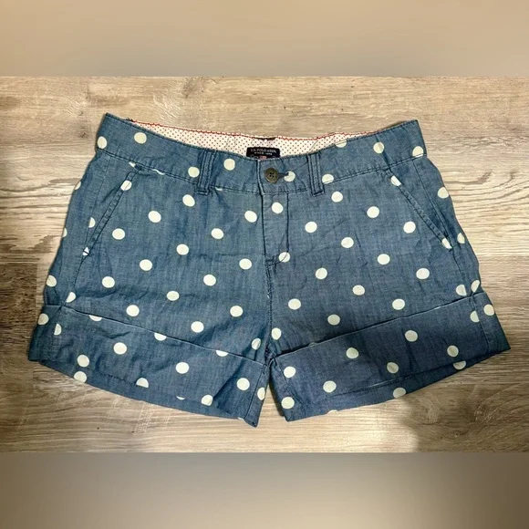 U.S. Polo Assn. Women’s  Polka Dot Chino Shorts, Blue Sz 8 - Picture 5 of 12